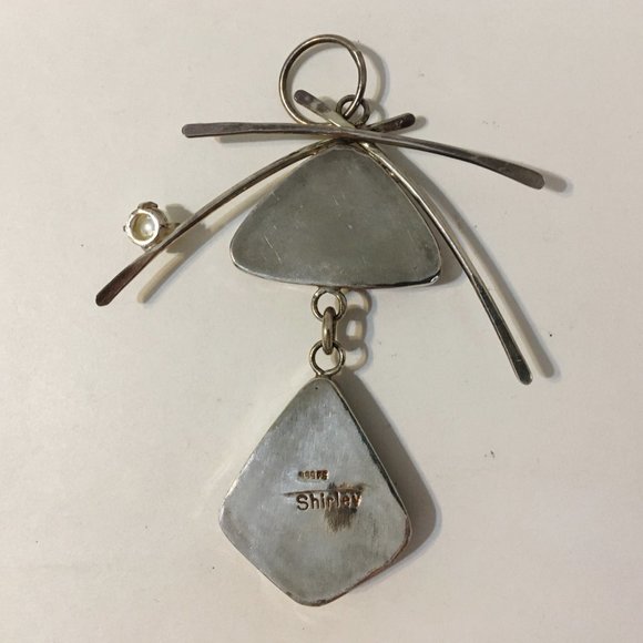 Big Red Canyon Pendant Turquoise Pearl Unique Necklace Sterling Silver Asian New - Picture 8 of 10